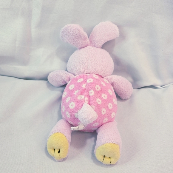 Carters Prestige Pink Floral Rabbit Plush Toy Terry Fleece No Sound 9 Inch - Picture 6 of 8